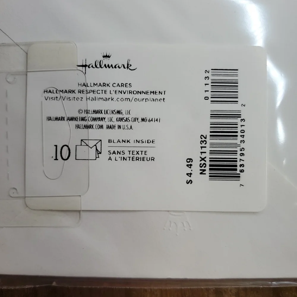10 Thank You Greeting Card Hallmark Blank Inside White Gold Holiday Snowflake